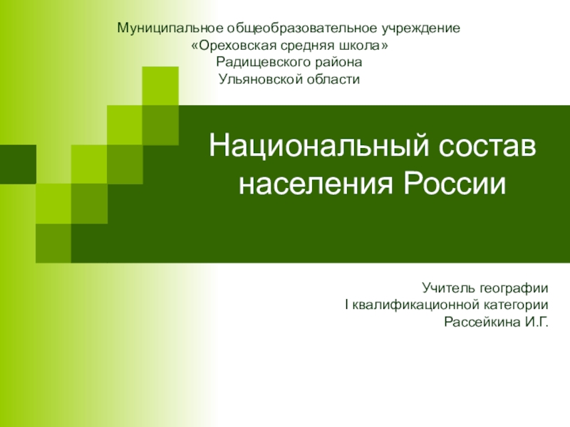 Презентация Презентация к уроку Национальный состав населения России