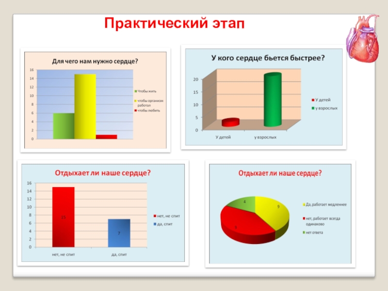 Исследовательская работаКогда сердце отдыхает? Практический этап Практический этап