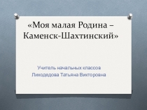 Презентация Моя малая родина