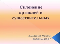 Склонение артиклей и существительных в немецком языке