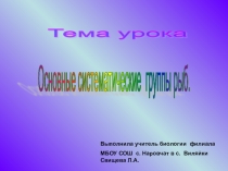 Презентация по биологии на тему Основные систематические группы рыб (7 класс)