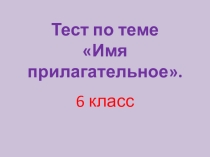 Презентация по русскому языку на тему  Итоговый тест по теме имя прилагательное (6 класс)