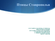 Презентация по биологии на тему Птицы Ставрополья(7 класс)