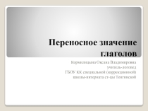 Переносное значение глаголов