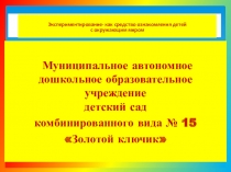 Презентация Экспериментирование- как средство ознакомления детей с окружающим миром