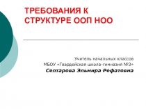 Презентация Требования к структуре ООП НОО