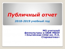 Публичный отчет МО учителей физкультуры
