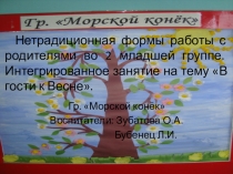Презентация открытого интегрированного занятия для родителей во 2 младшей группе на тему: В гости к Весне.