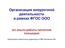 Организация внеурочной деятельности в рамках ФГОС ООО