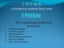 Презентация по теме Грибы