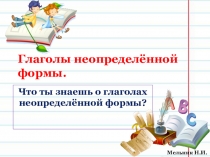 Презентация по русскому языку на тему Глаголы неопределённой формы (ОС Школа 2100, 3 класс)