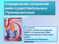 Русский язык. Презентация по теме Определение склонения.
