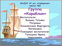 Презентация группы Кораблик старшая группа