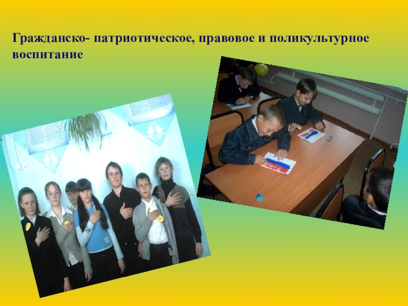 Проект- Воспитательная модель школы Гражданско- патриотическое, правовое и поликультурное воспитание Гражданско- патриотическое, правовое и поликультурное воспитание