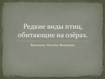 Презентация по окружающему миру по теме Редкие виды птиц 4 класс
