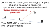 Презентация по математике на тему Смежные и вертикальные углы (5 класс)
