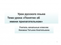 Презентация к уроку по теме: Имя прилагательное