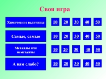 Внеклассное мероприятие по химии