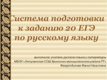 Система подготовки к заданию 20 ЕГЭ по русскому языку