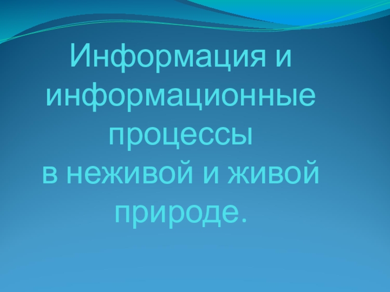 Презентация по информатике на тему Информация и информационные процессы (10 класс)