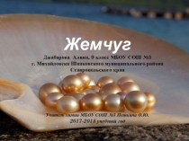 Презентация Джабаровой Алины по химии на тему Жемчуг (9 класс)