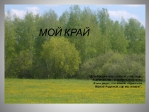 Презентация по экологии на тему Мой край