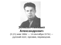 Презентация по литературе на тему :М.А.Зенкевич