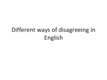 Ways of exprressing disagreement in English