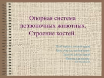 Презентация  Опорно-двигательная система