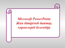 Презентация по Информатики Power Point бағдарламасында жан бітірімді баптау