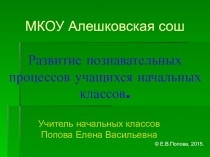 Презентация: Развитие познавательных процессов учащихся начальных классов.