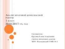 Презентация Анализ итоговой комплексной работы