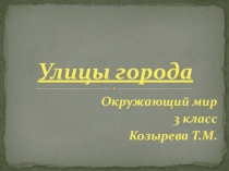 Презентация к уроку Окружающего мира вУлицы города