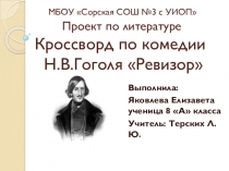 Интерактивный тест по комедии Н.В.Гоголя Ревизор. Проект по литературе 8 класс.