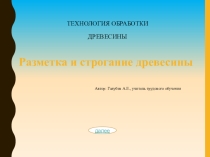 Презентация к уроку столярного дела в 5 классе Разметка и строгание древесины. Строгальные инструменты