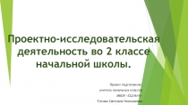 Проектно-исследовательская деятельность во 2 классе начальной школы.