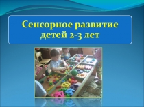 Презентация Сенсорное развитие детей младшего дошкольного возраста в детском саду