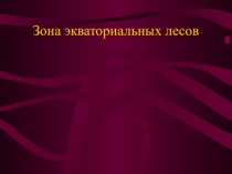 Презентация урока Зона экваториальных лесов