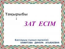 Презентация по казакскому языку на тему  Зат есім