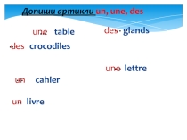 Презентация по французскому языку артикли (5 класс)