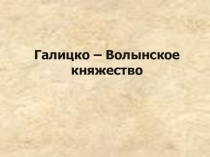 Урок истории в коррекционной школе VIII вида Галицко-Волынское княжество