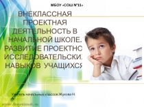 Презентация Внеклассная проектная деятельность в начальной школе.