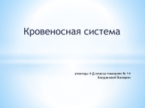 Презентация по теме Кровеносная система (4 класс)