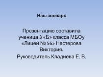 Наш зоопарк.