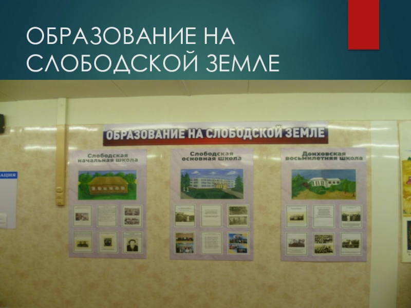 Школьный музей Слободской школы ОБРАЗОВАНИЕ НА СЛОБОДСКОЙ ЗЕМЛЕ ОБРАЗОВАНИЕ НА СЛОБОДСКОЙ ЗЕМЛЕ