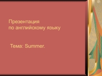 Презентация к уроку по теме:Времена года.Лето