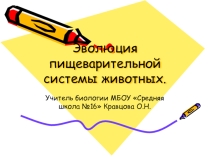 Презентация по биологии на тему Эволюция пищеварительной системы