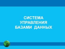 Презентация по информатике на тему СУБД (11 класс)