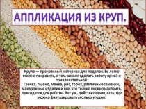 Нетрадиционный вид техники Аппликация из круп.