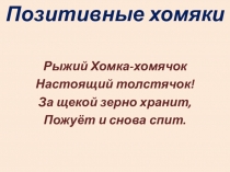 Проект тема Позитивные хомяки